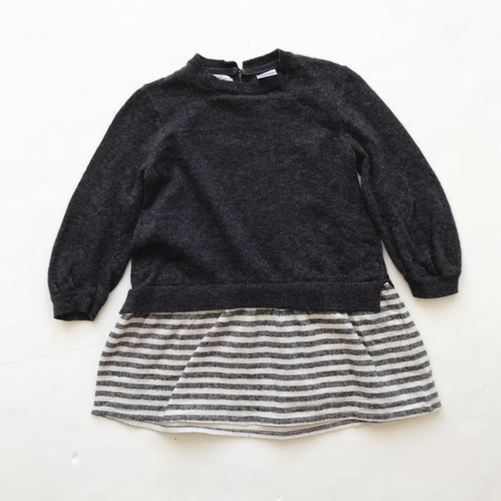 ZARA light knit/stripe mix dress EUC 18-24 months